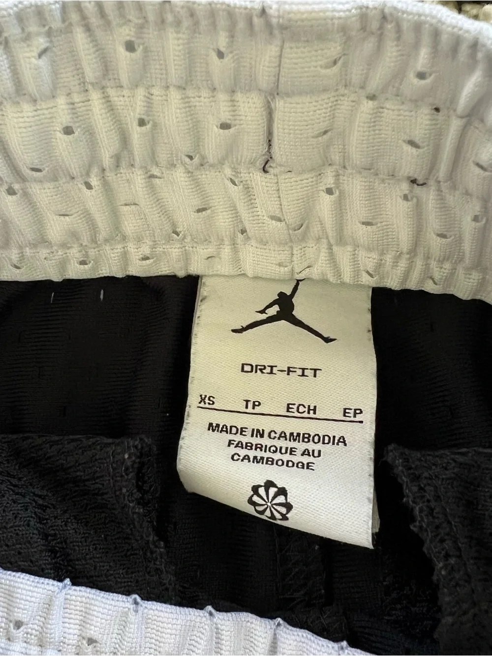 Nike Jordan Sport Dri-Fit Diamond Mesh Shorts Black White Jumpman Men’s Size XS
